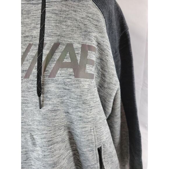 American Eagle Mens Medium Active Flex Gray Zip Side Pockets Hooded Sweatshirt - Picture 2 of 10